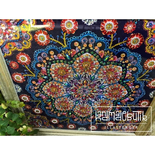 HAND-MADE-Gyémántszemes-mandala kép