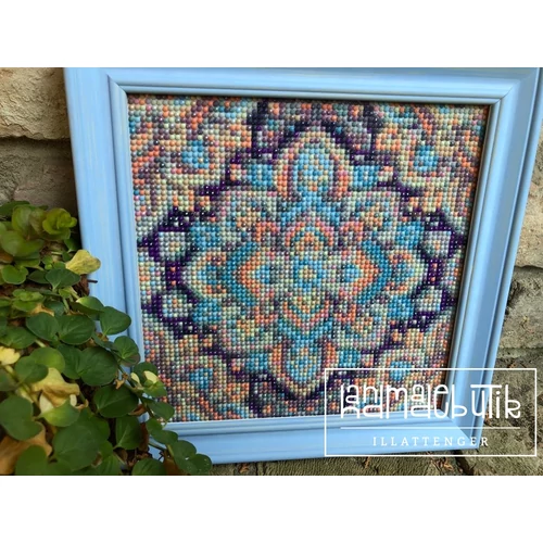 HAND-MADE-Gyémántszemes-mandala kép